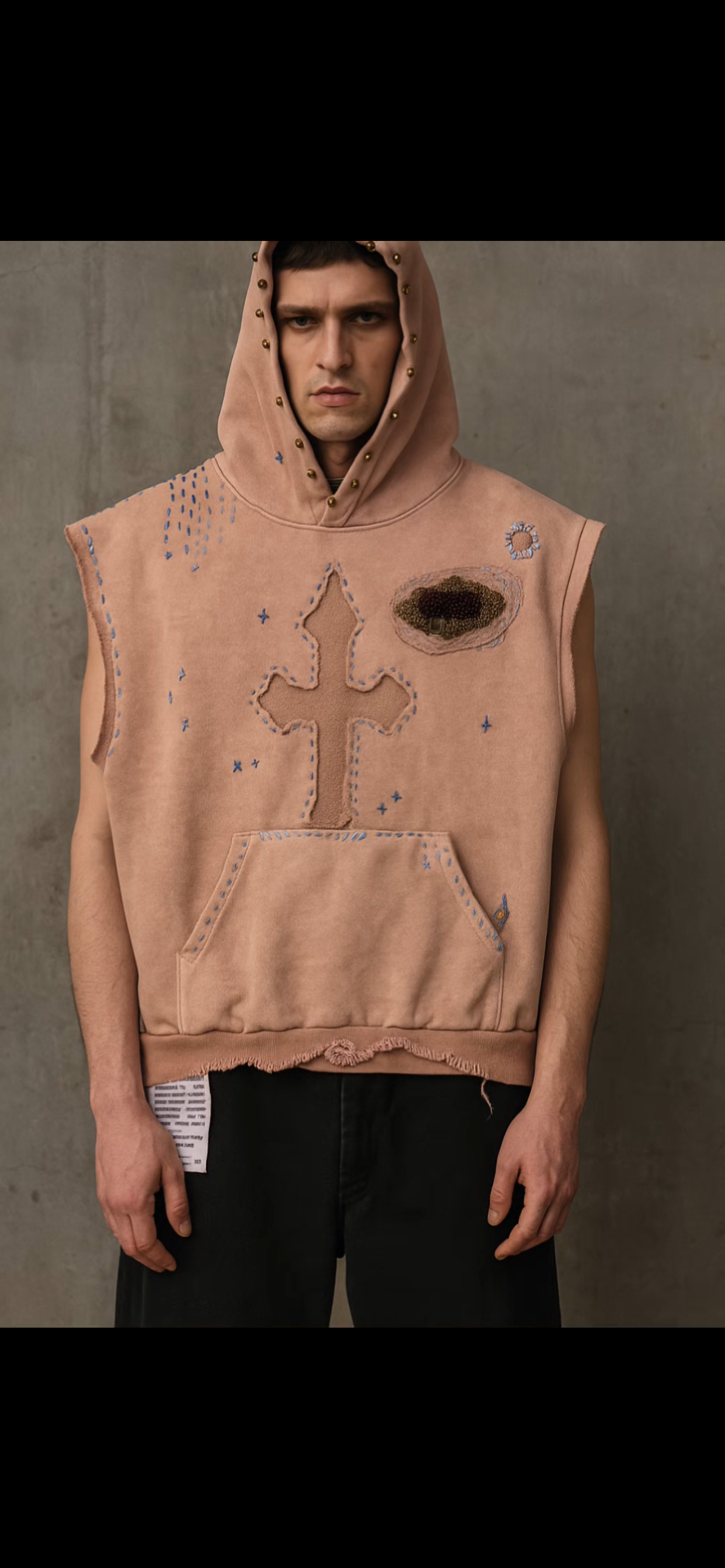 Psychic Cross Sleeveless Hood