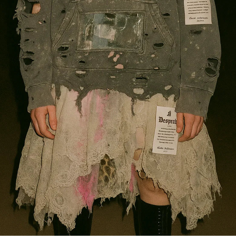 Deconstructed Multi-Layered Distressed Skirt