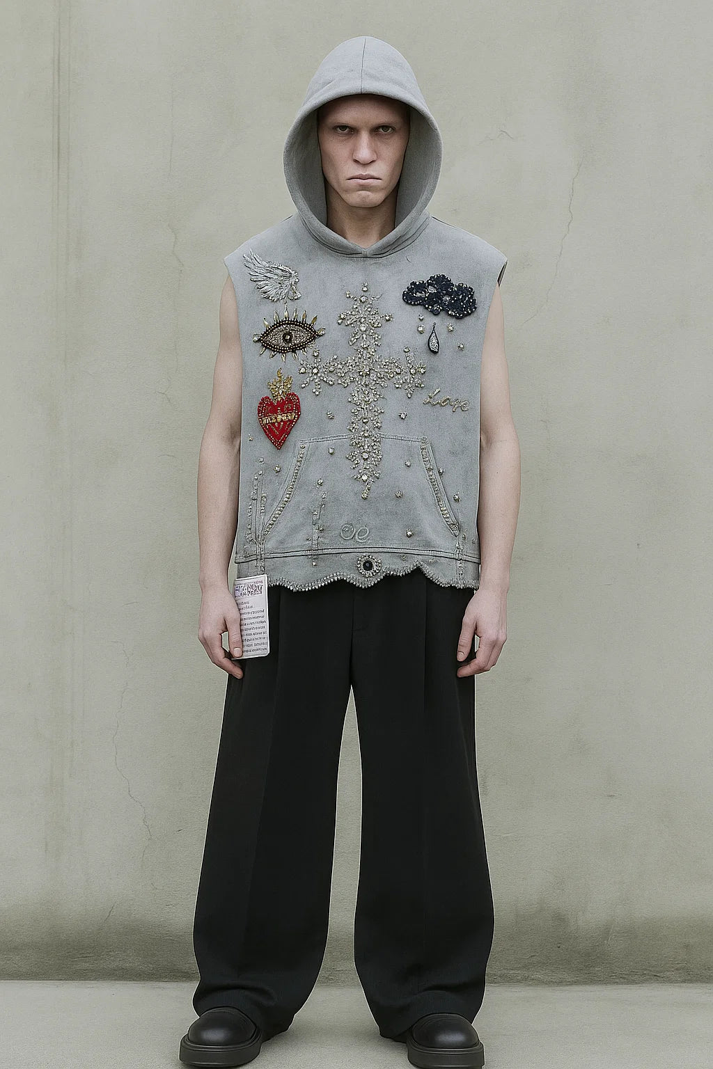 Oyster Grey Ritual Sleeveless Hood