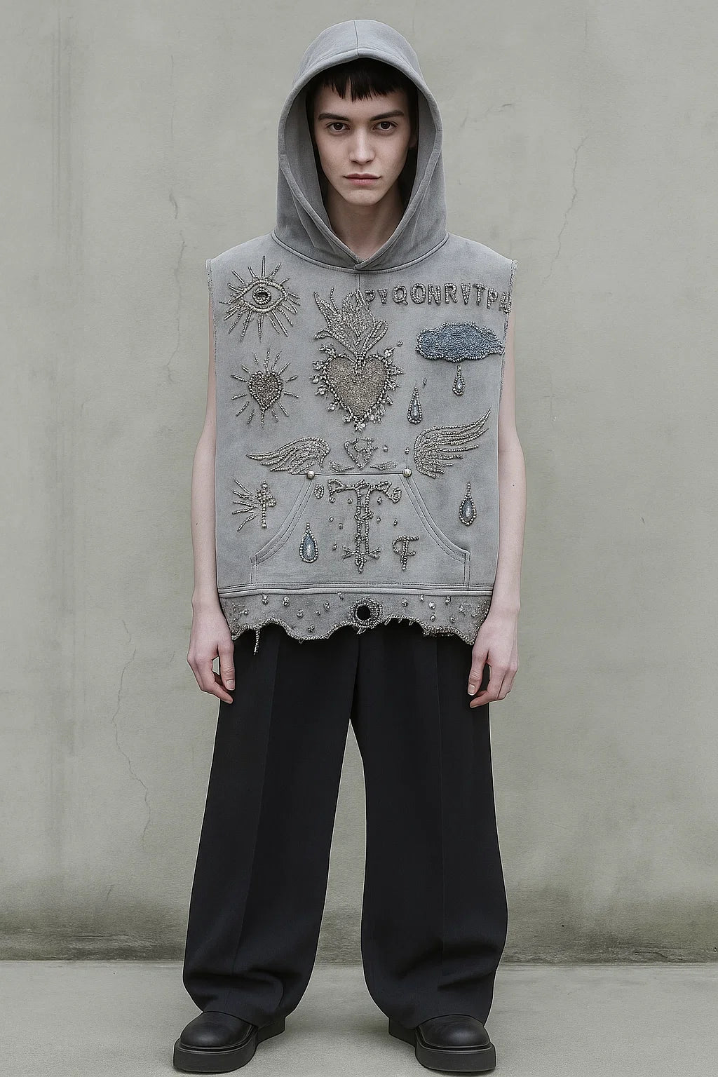 Grey Sleeveless Ritual Hood 1/10 LIMITED