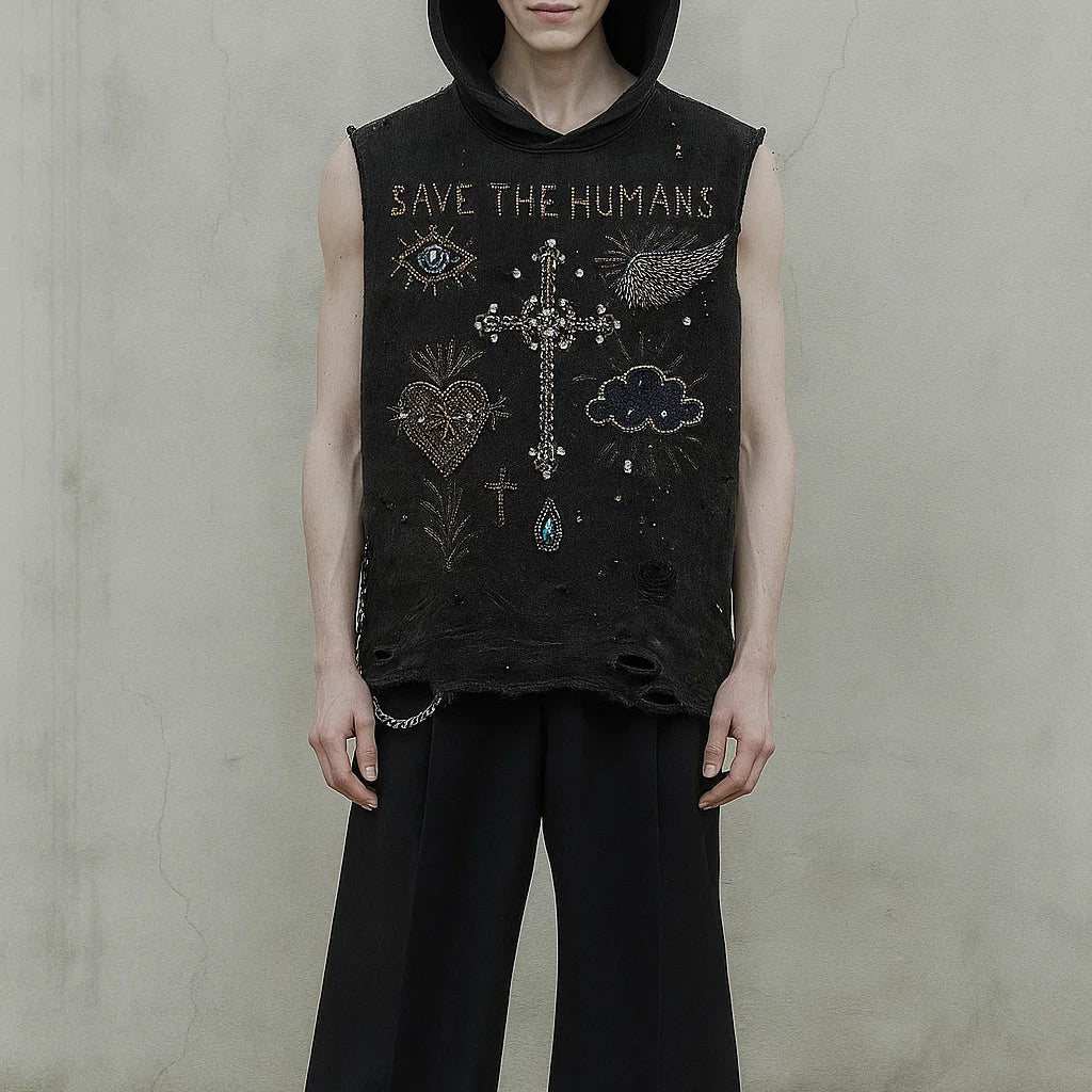 Ritual Sleeveless Hood in Black